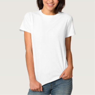 Vit Broderad Basic T-Shirt för kvinnor