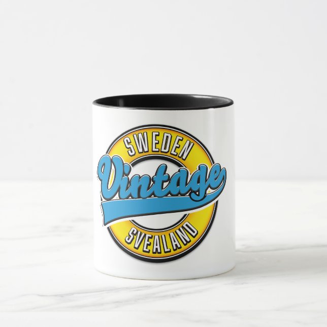 Svealand Sverige Vintage stil logotyp Mugg (Center)