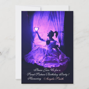 SVEET16 PARTY,ROSA BLUE BLACK DAMASK INBJUDNINGAR