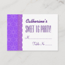 SVEET 16 BIRTHDAY Lila Bord Cards V03E Placeringskort