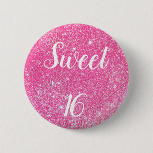 SVEET 16 Gnistra Shock rosa Glitter Knapp