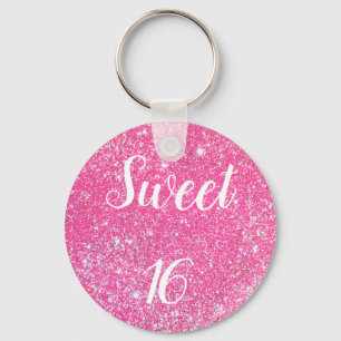 SVEET 16 Gnistra Shock rosa Glitter Nyckelring