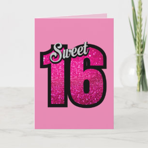 SVEET 16 ROSA FÖDELSEDAGSKORT KORT