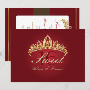 SVEET 16/RUBY TIARA inbjudningar/DIY färg+typsnitt Inbjudningar