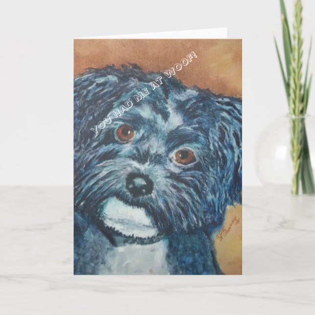 SVEET BLACK HAVANESE | GREETING CARD KORT (Framsida)