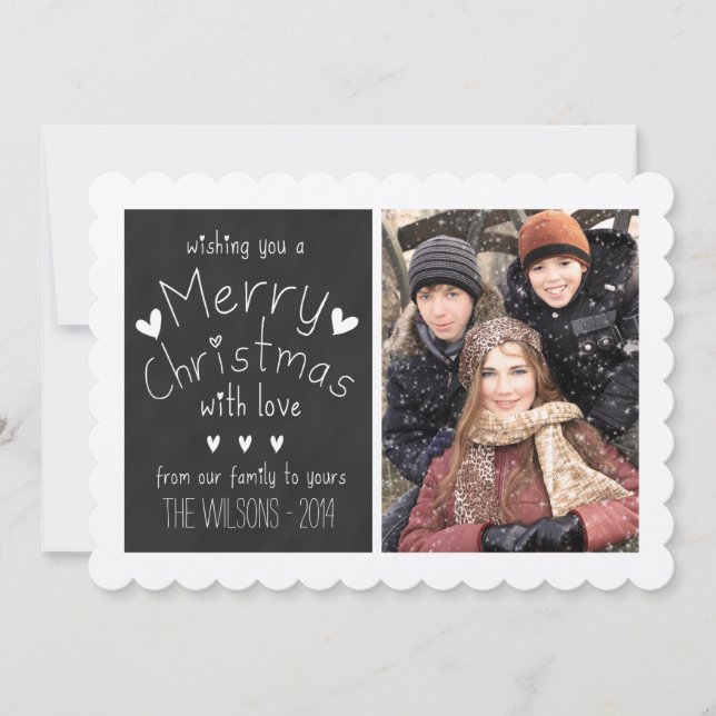SVEET CHALKBOARD | HELGDAG PHOTO GREETING CARD JULKORT (Framsida)