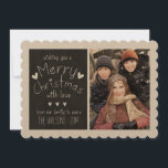 SVEET CHALKBOARD | HELGDAG PHOTO GREETING CARD JULKORT<br><div class="desc">SVEET,  RUSTIC 2014 HELGDAG PHOTO GREETING CARD with BLACK CHALKBOARD DESIGN. ELKE CLARKE© HANTERADE TEXTTECKENSNITTET MED ORD "ÖNSKAR DIG EN GOD JUL MED KÄRLEK FRÅN VÅR FAMILJ TILL DIG" OCH KUTE HEARTS MÖNSTER. TRE FOTOKOLLAGE. EN PÅ FRAMSIDAN OCH TVÅ PÅ BAKGRUND AV KORT.</div>
