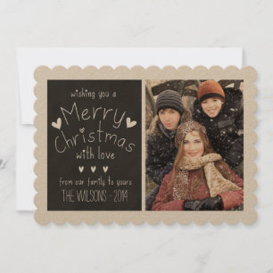 SVEET CHALKBOARD HELGDAG PHOTO GREETING CARD JULKORT