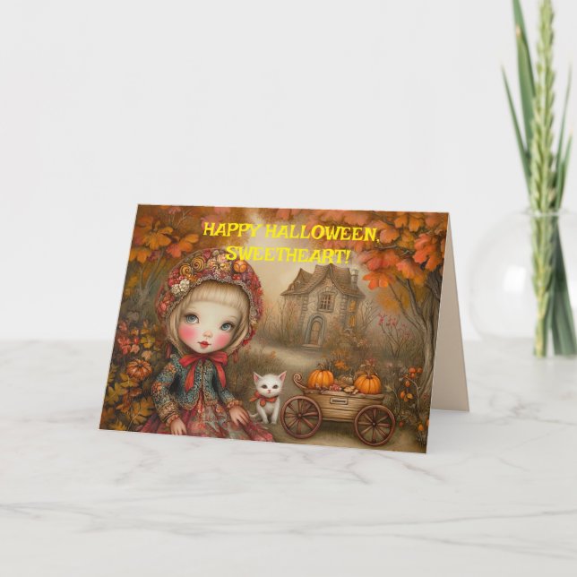 SVEET GIRL ENCHANTED HALLOWEEN CARD KORT (Framsida)