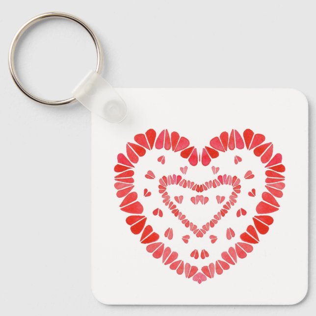 SVEET HEARTS Square Aluminium Keychain Nyckelring (Framsida)