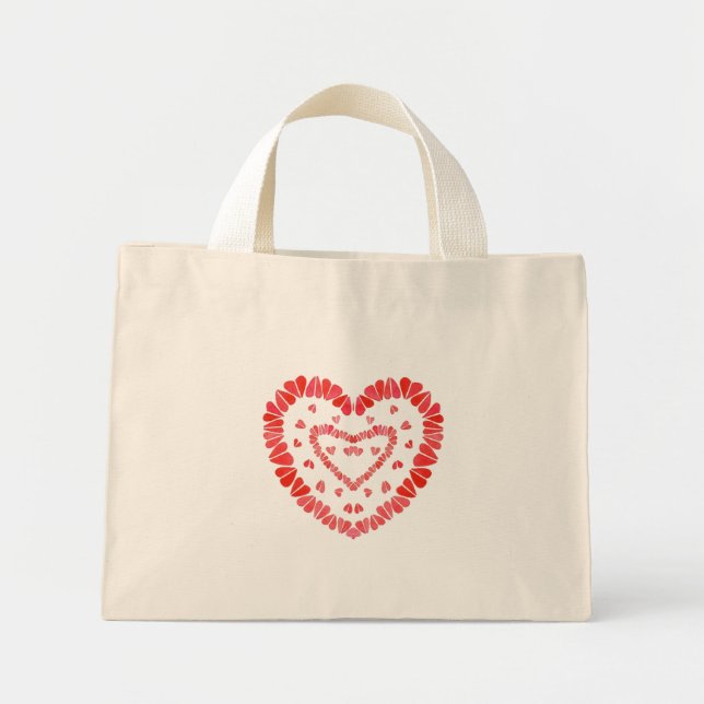 SVEET HEARTS Tiny Tote Bag Mini Tygkasse (Framsidan)