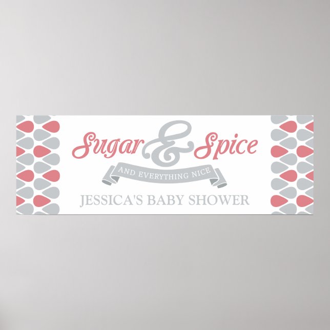 SVEET Socker och Spice Baby Shower Poster (Framsidan)