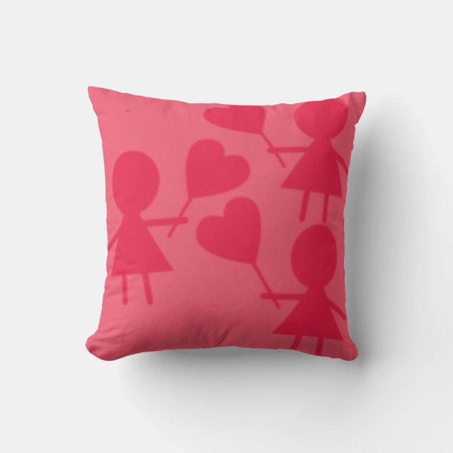 SVEET VALENTINS DAGS TOSS PILLOW - ROSA GIFTS KUDDE (Framsida)