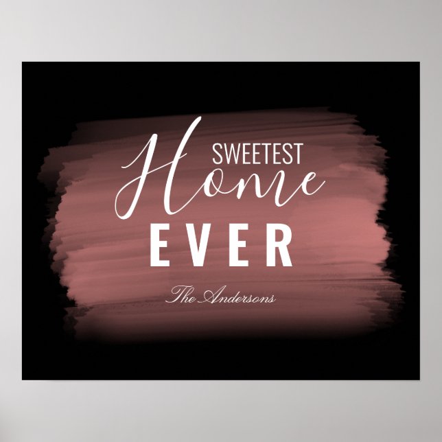 "SVEETEST HOME EVER" | Penseltypografi för Ro Guld Poster (Framsidan)