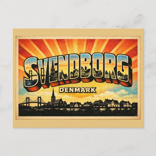 Svendborg Danmark Slott Vykort (Framsida)