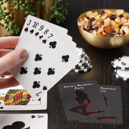 Svensexa Killar Ut Natt Kvinna Siluett Casinokort