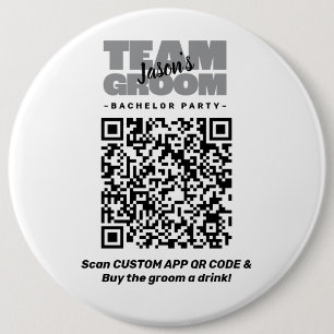 Svensexa QR-kod Köp Drink Lag Brudgum 15 cm Knapp