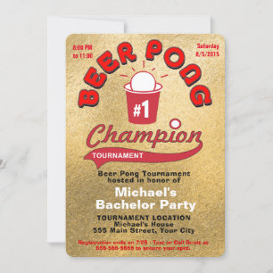 Svensexepartaj Beer Pong Inbjudningar
