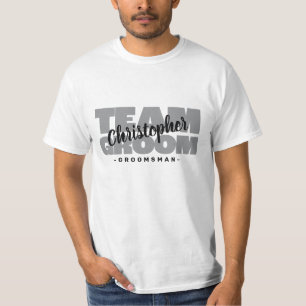 Svensexepartaj Team Brudgum Brudgummens namn Grå T Shirt