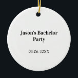 Svensexeparty namn datum enkel minimal bestman  julgransprydnad keramik<br><div class="desc">design</div>