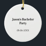 Svensexeparty namn datum enkel minimal bestman  julgransprydnad keramik<br><div class="desc">design</div>