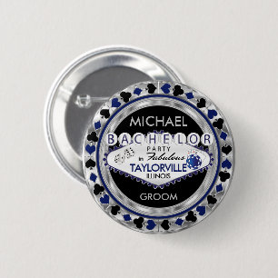 Svensexepoker marker - Mörkblå knapp