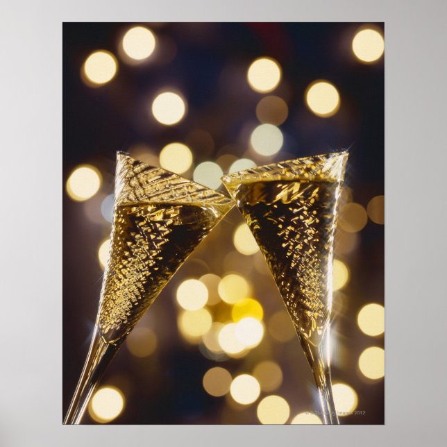Svensfärgad champagneflöjt, närliggande poster (Framsidan)