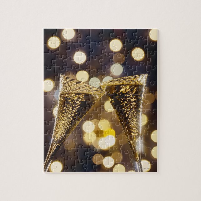 Svensfärgad champagneflöjt, närliggande pussel (Vertikal)