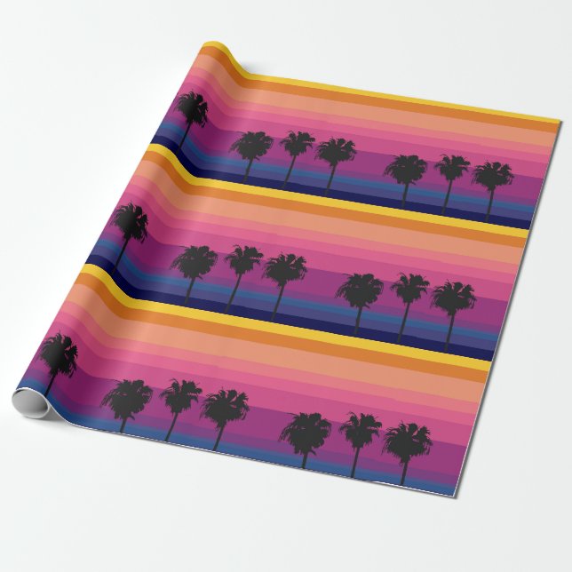 Svensfärgade havsolnedgång med silhuetter av presentpapper (Utrullad)