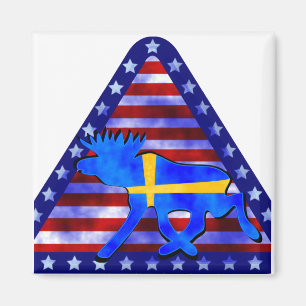 Svensk-Amerikan älg Magnet