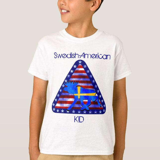 Svensk-Amerikan älg Tee (Framsida)