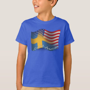 Svensk-Amerikan som vinkar flagga Tröja