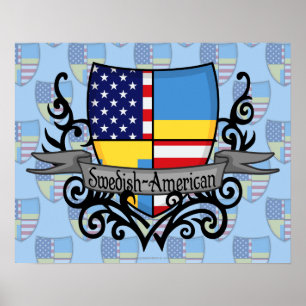 Svensk-Amerikanen skyddar flagga Poster
