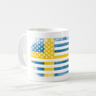 Svensk amerikanska flaggan sverige och USA Kaffemugg