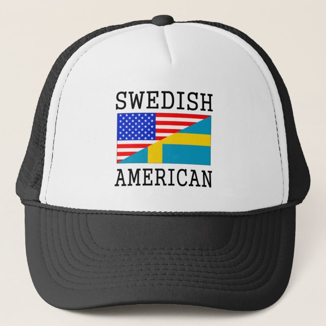 Svensk amerikanska flaggan truckerkeps (Framsida)