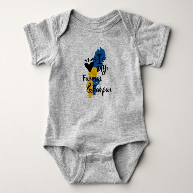 Svensk Bebis Kära Farmor Farar T Shirt (Framsida)