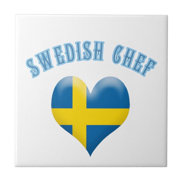 Svensk billig Hjärtformade Flagga av Sverige Kakelplatta (Framsidan)