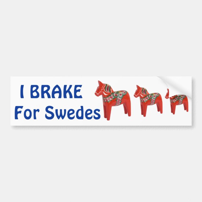 Svensk Dalahäst Skandinavisk Bildekal (Framsidan)