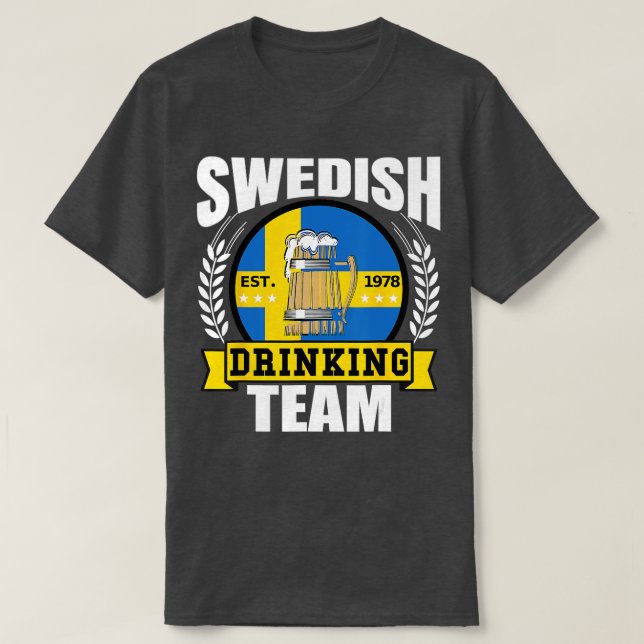 Svensk dricksgrupp Lung Sverige Flagga Beer Party T Shirt (Design framsida)