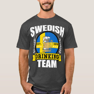 Svensk dricksgrupp Lung Sverige Flagga Beer Party T Shirt