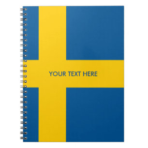 Svensk flagga av anteckningsboken för anteckningsbok med spiral