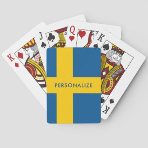 Svensk flagga av sverigeanpassningsbar som leker casinokort