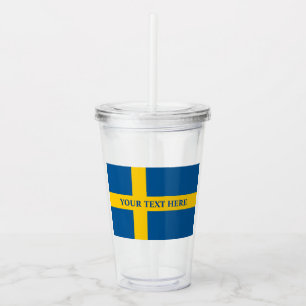 Svensk flagga av sverigeanpassningsbar take away mugg