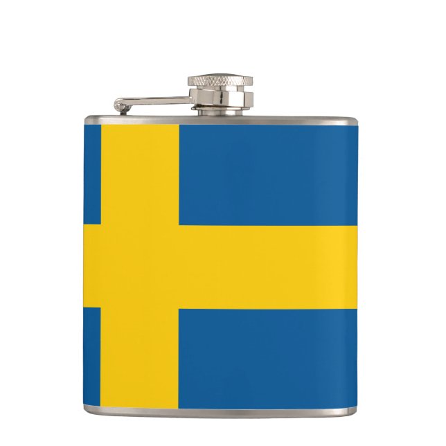 Svensk flagga-förpackad kolv fickplunta (Framsidan)