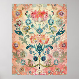 Svensk Folkonst Vintage Skandinavisk Etnisk Poster