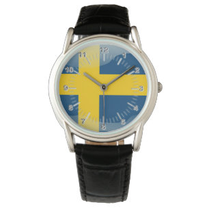 Svensk glansig flagga armbandsur