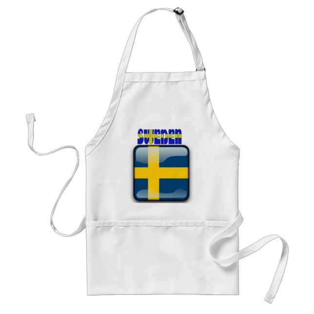 Svensk glansig flagga förkläde (Framsidan)