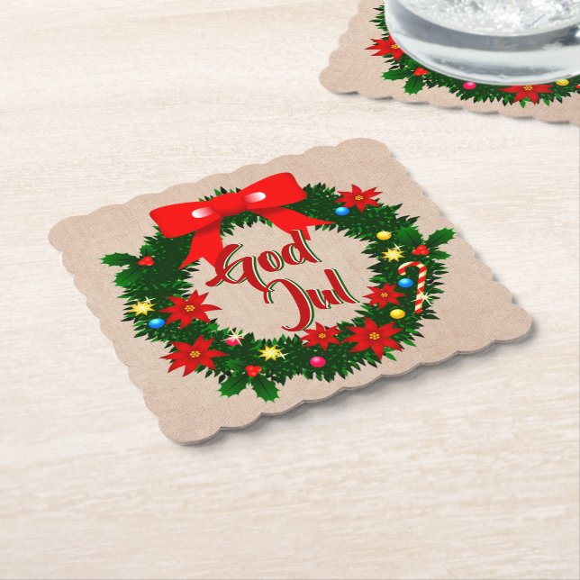 Svensk God jul-dalbana Underlägg Papper (Vinklad)