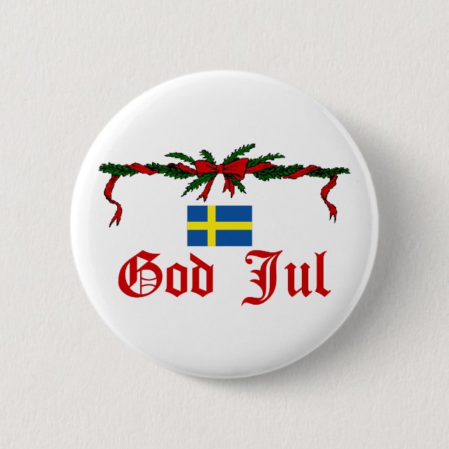 Svensk gud Jul (god jul) Knapp (Framsida)