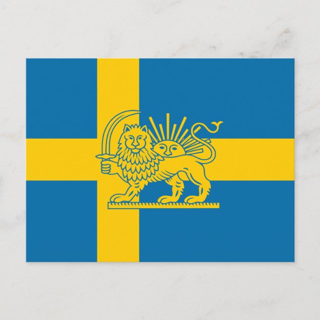Svensk-iranska Lejon- och sol-arvflagga Vykort (Framsida)